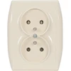 Plastrol Lizdas įmontuojamas dvigubas 2x2p+su, 16A, 250V komplektas