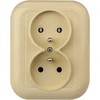 Plastrol rozetas kištukinis viengubas p/t, 2p+su su užuolaidėle, 16a, 250v