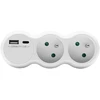 Plastrol Dvigubas rozetės lizdas su įžeminimu; 2x2p, 16A, 230V, 1xUSB-A lizdas, 1xUSB-C lizdas