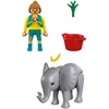 PLAYMOBIL - Zoologijos sodas: Drambliuko jauniklis ir zoologijos sodo prižiūrėtojas (72092)