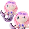 Lean Toys Minkštas undinėlės žaislas su blizgančiais žvyneliais 28 cm