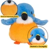 Lean Toys Pliušinis paukštelis su pakabuku, mėlynos ir oranžinės spalvos, 12 cm