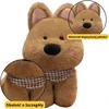 Lean Toys Švelnus pliušinis šuniukas su rudu šalikėliu, 25 cm