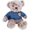 Lean Toys Pliušinis meškiukas pilkas 21 cm mėlynu megztuku