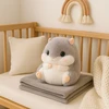 Lean Toys Pliušinis žaislas žiurkėnas su pledu ir rankų šildytuvu 3-in-1, 35 cm