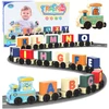 Lean Toys Edukacinis traukinys su raidėmis ir skaičiais, 16 vnt.