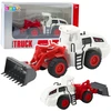 Lean Toys Statybinis žaislas ekskavatorius buldozeris su judančiu kaušu ir šviesomis