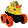 Žaislinis dinozauro automobilis Lean Toys, geltonas/oranžinis, 13x12x11,5 cm