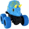 Žaislinis dinozauro automobilis Lean Toys, mėlynas/geltonas, 13x12x11,5 cm