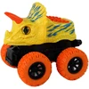Žaislinis dinozauro automobilis Lean Toys, geltonas/oranžinis, 13x12x11,5 cm