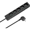 Prailgintuvas 5 lizdų 3m prancūziško tipo be jungiklio (3x1.5mm) Rebel juodas