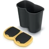 Prosperplast „Compacta B Duo“ šiukšliadėžė, geltona/juoda, talpa 40 l, vienas skyrius, du dangčiai, montuojama ant sienos, NDBS40-1215C_S411