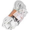 Orno Przedłużacz 3 krypčių prailgintuvas 2P+Z (Schuko), 5m H05VV-F 3x1.5mm2, Imax=16A, plokščias kištukas, baltas