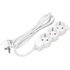 Orno Przedłużacz 3 krypčių prailgintuvas 2P+Z (Schuko), 5m H05VV-F 3x1.5mm2, Imax=16A, plokščias kištukas, baltas