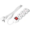 Orno Przedłużacz 3 krypčių prailgintuvas 2P+Z (Schuko) su jungikliu, 1,5 m H05VV-F 3x1,5mm2, Imax=16A, plokščias kištukas, baltas