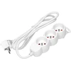 Orno Przedłużacz 3 krypčių prailgintuvas 2P+Z, 5m H05VV-F 3x1.5mm2, Imax=16A, plokščias kištukas, baltas