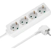 Przedłużacz Prailgintuvas 4 lizdai 2m vokiško tipo be jungiklio (3x1.5mm) Rebel baltas