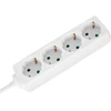 Przedłużacz Prailgintuvas 4 lizdai 2m vokiško tipo be jungiklio (3x1.5mm) Rebel baltas
