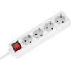 Przedłużacz Prailgintuvas, 4 lizdai, 2 m, vokiško tipo, su jungikliu (3x1,5 mm), Rebel baltas
