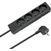 Maitinimo prailginimo laidas Rebel juodas 4 lizdai be jungiklio, ilgis 3m (3x1.5mm)