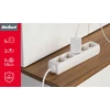 Przedłużacz Prailgintuvas 5 lizdų 2m vokiško tipo be jungiklio (3x1.5mm) Rebel, baltas
