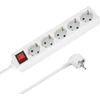 Przedłużacz Prailgintuvas 5 lizdų 2m vokiško tipo su jungikliu (3x1,5mm) Rebel, baltas