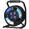 Orno Przedłużacz Profesionalus IP44 prailginimo laido ritė, 4 lizdai 2P+Z (Schuko), alyvai atsparus guminis kabelis, H07RN-F 3x2,5mm², ilgis 40m, unikalus CUBE stovas, FIKSUOTI LIZDAI, šiluminė perkrovos apsauga, srovės kelio sklendės.