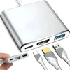 Przejściówka Adapteris 3in1 USB-C 4K HDMI šakotuvas USB 3.0 -E379