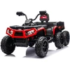 Lean Cars Raudonas keturratis visureigis su 6 ratais ir priekaba JC606, 24 V, 4x4