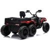 Lean Cars Raudonas keturratis visureigis su 6 ratais ir priekaba JC606, 24 V, 4x4