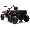 Lean Cars Raudonas keturratis visureigis su 6 ratais ir priekaba JC606, 24 V, 4x4