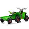 Lean Cars Akumuliatorinis keturratis su priekaba vaikams XMX630T, žalios spalvos
