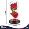 Róża w szkle- świecąca 22cm Glimz