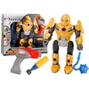 Lean Toys Geltonas robotas su gręžimo funkcija ir šviesos bei garso efektais