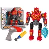 Lean Toys Raudonas robotas su gręžtuvu ir šviesomis