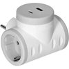 Orno Rozgałęźnik 2P+Z (Schuko) skirstytuvas su 2xUSB įkrovikliu, greitas įkrovimas, baltai pilkas