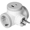 Orno Rozgałęźnik 2P+Z (Schuko) skirstytuvas su 2xUSB įkrovikliu, greitas įkrovimas, baltai pilkas