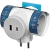 Orno Rozgałęźnik 2P+Z skirstytuvas su 2xUSB įkrovikliu, greito įkrovimo, baltas ir pilkas