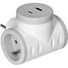 Orno Rozgałęźnik 2P+Z skirstytuvas su 2xUSB įkrovikliu, greito įkrovimo, baltas ir pilkas