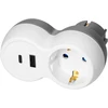 Orno Rozgałęźnik Skirstytuvas 2P+Z, USB-A+C, schuko, baltai pilkas