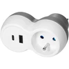 Orno Rozgałęźnik Skirstytuvas 2P+Z, USB-A+C, baltai pilkas