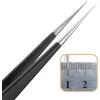RTO 10x antimagnetiniai pincetai tiesūs ESD-11 metalo sp. sharp siauri XXL komplektas