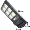 Lampa LED gatvės šviestuvas su saulės energija varomas žibintas 270 W + nuotolinio valdymo pultas + baterijų rinkinys E308