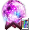 Lampka Naktinė lempa, mėnulio šviesa, šviečianti 3D mėnulio šviesa, RGB nuotolinio valdymo pultas, LED šviesa, mėnulio šviesa