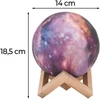 Lampka Naktinė lempa, mėnulio šviesa, šviečianti 3D mėnulio šviesa, RGB nuotolinio valdymo pultas, LED šviesa, mėnulio šviesa