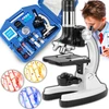 RTO Mikroskop optyczny opticon lab starter - 1200x - 3 obiektywy + priedai - dėklas w kolorze szarym