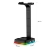 Stojak Ausinių laikiklis su stovas RGB apšvietimui ir USB šakotuvu