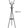 Wieszak Pastatoma drabužių kabykla, metalinė, juoda, lofto tipo, 9 kabliukai, 180 cm