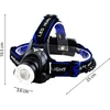 Latarka, LED galvos žibintuvėlis RETOO E485, įkraunamas, galingas su Zoom, IPX4, juodas