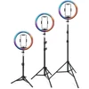 RTO Žiedinė lempa rgb led selfie ring statyw pilot + telefono laikiklis 21